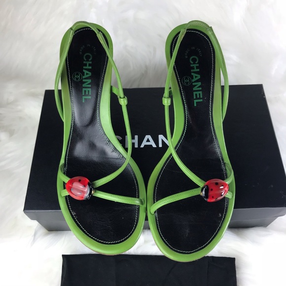 CHANEL Shoes - Authentic CHANEL Ladybug Slingback Sandals